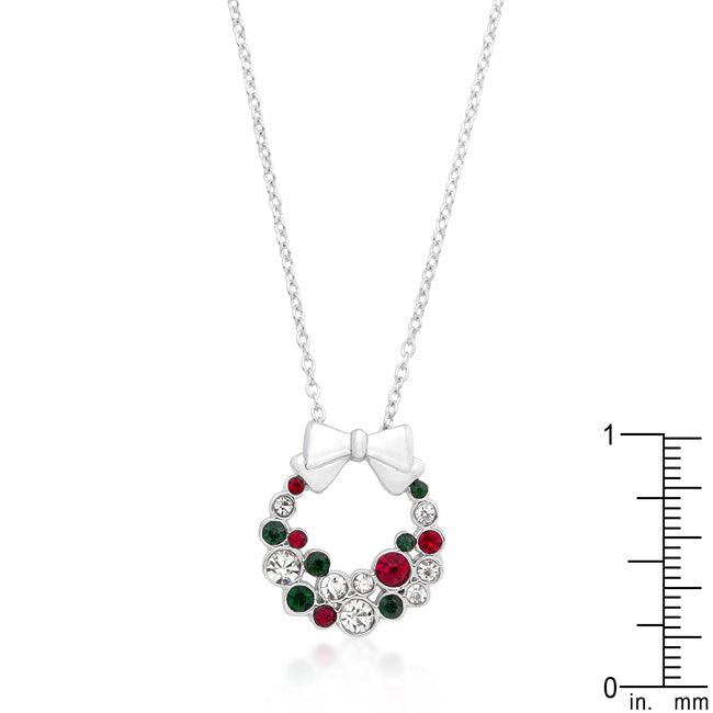 Holiday Wreath Colored Crystal Pendant - Flyclothing LLC