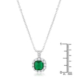 Liz 2.6ct Emerald CZ Rhodium Classic Necklace - Flyclothing LLC