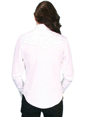 Scully WHITE FLORAL TOOLED EMBROIDERED BLOUSE - Flyclothing LLC