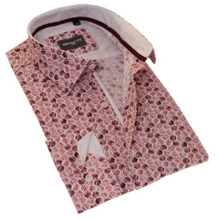 Gravity Homme Men's Long Sleeve Button Down / Positano Rosa C17