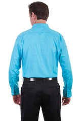 Scully TURQUOISE TOP SHELF "TONAL LE FLEUR" SHIRT - Flyclothing LLC