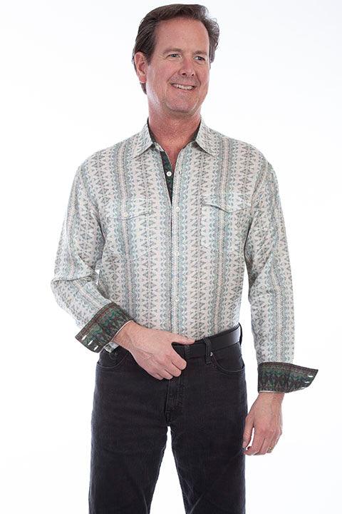 Scully SAGE TENCEL DIAMOND PRINT SHIRT - Flyclothing LLC