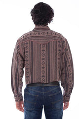 Scully BROWN SIGNATURE DIAMOND STRIPE SHIRT - Flyclothing LLC