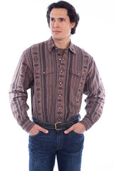 Scully BROWN SIGNATURE DIAMOND STRIPE SHIRT - Flyclothing LLC