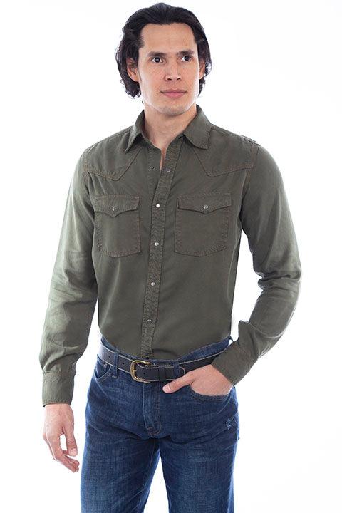 Scully ARMY TENCEL SHIRT - Flyclothing LLC