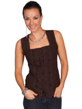 Scully CHOCOLATE SLEEVELESS BLOUSE PERUVIAN COTTON - Flyclothing LLC