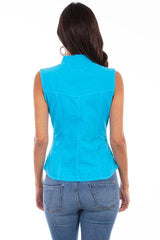 Scully TURQUOISE SLEEVELESS BLOUSE PERUVIAN COTTON - Flyclothing LLC