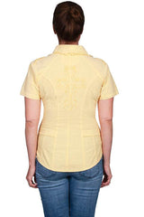 Scully YELLOW S/S EMBROIDERED CROSS BACK - Flyclothing LLC
