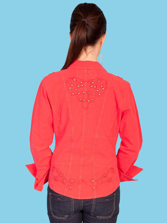 Scully VERMILION L/S W/SOUTACHE HEART ON BACK - Flyclothing LLC