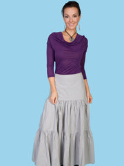 Scully LIGHT GREY 3 TIER SKIRT - Flyclothing LLC