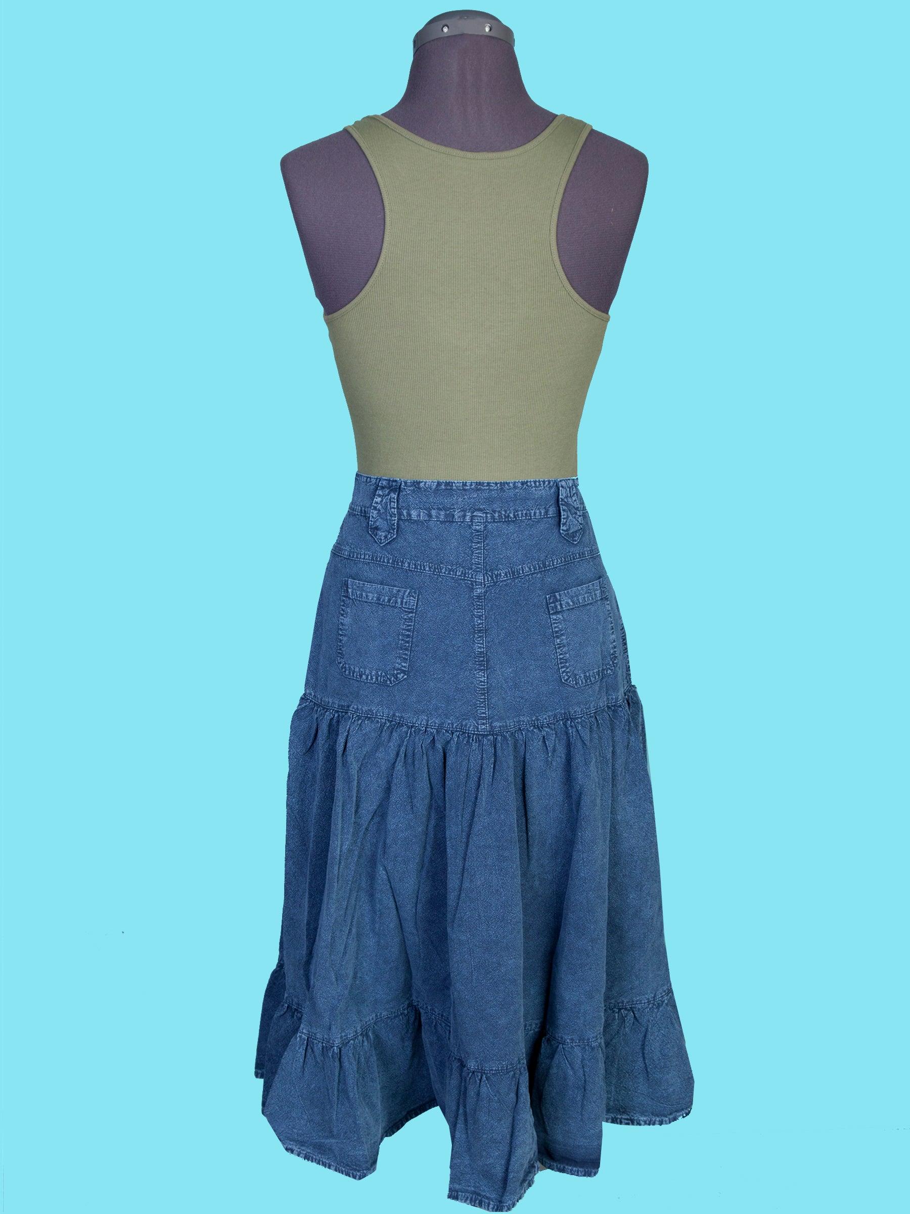 Scully DARK BLUE BELT LOOP SKIRT - Flyclothing LLC