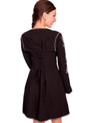 Scully BLACK CONTRAST SOUTACHE L/S DRESS - Flyclothing LLC