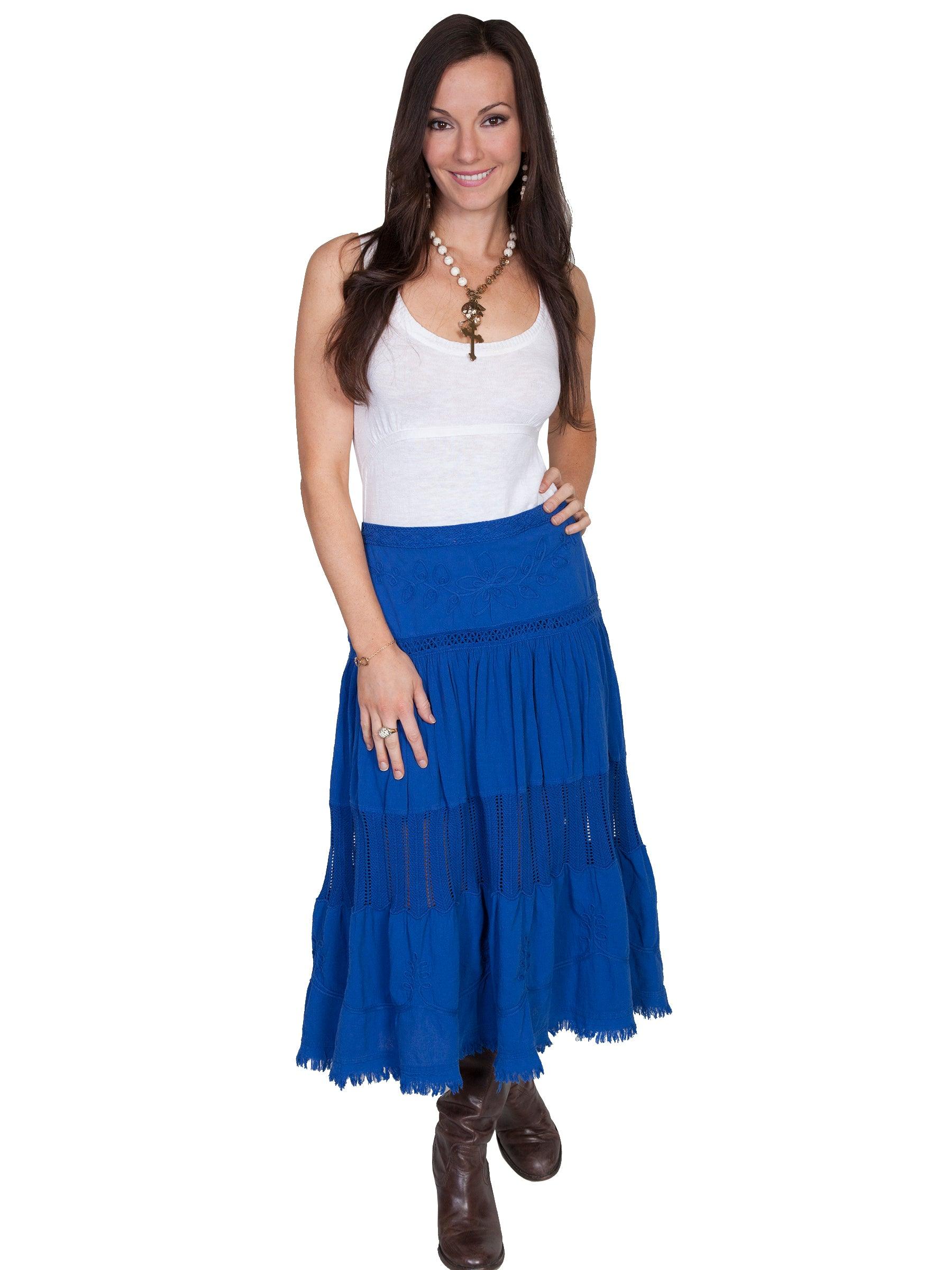 Scully DAZZLING BLUE SKIRT (ELASTIC WAISTBAND) - Flyclothing LLC