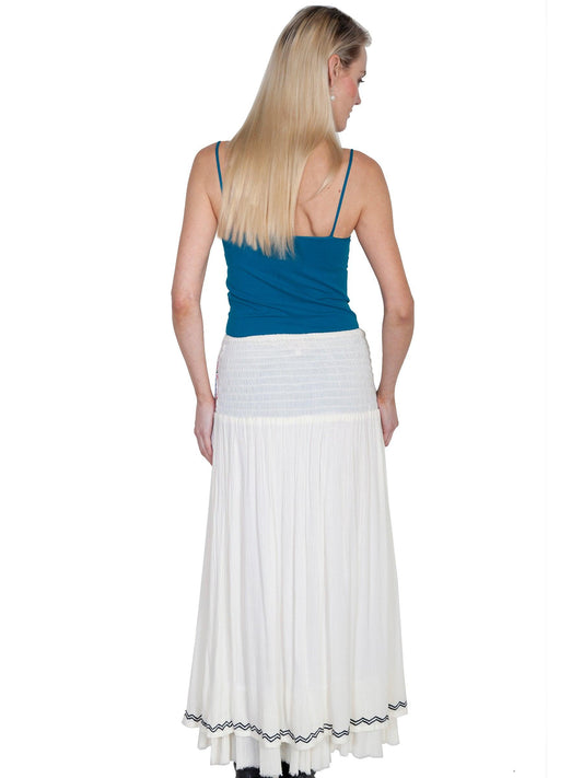 Scully NATURAL LINED EMBROIDERED FRONT PANEL SKIRT - Flyclothing LLC