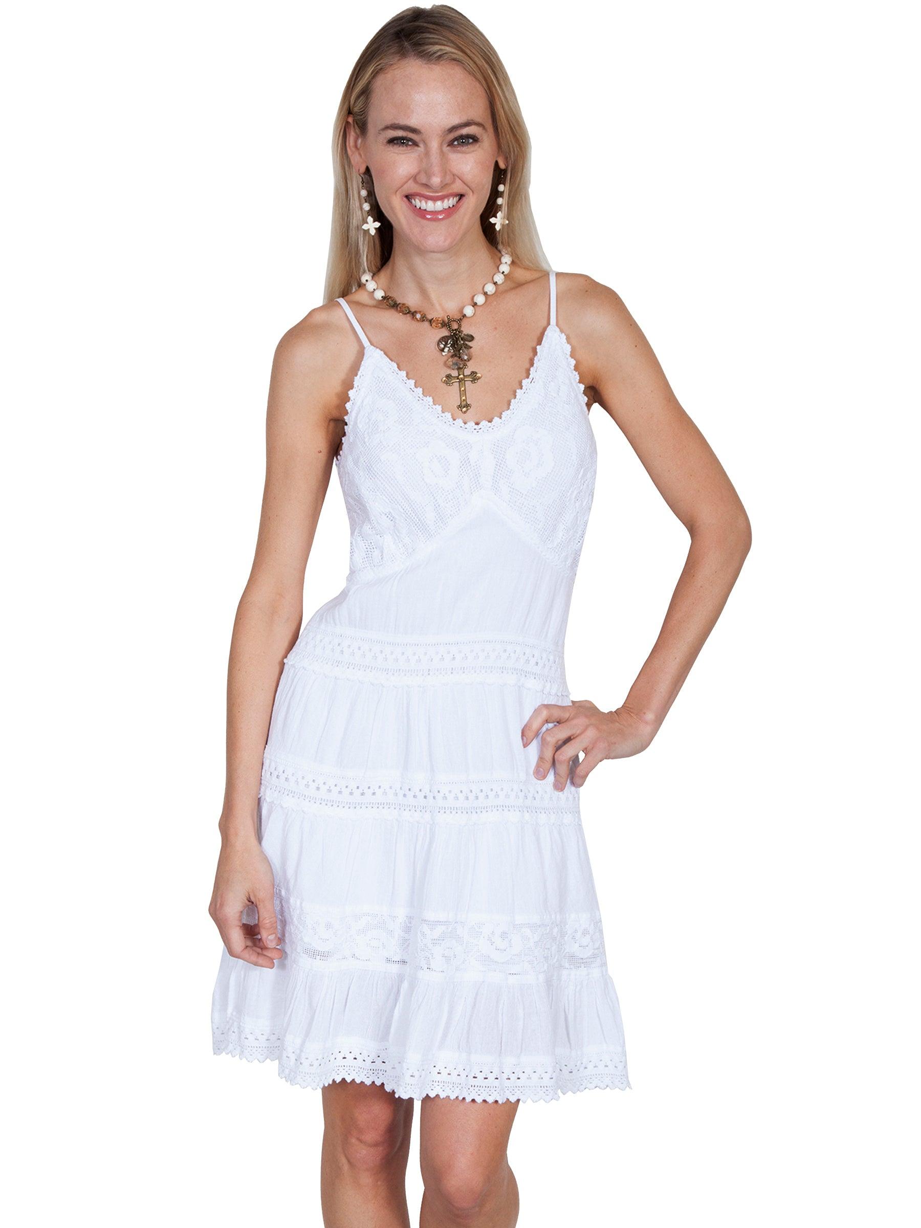 Scully WHITE DRESS W/SPAGHETTI STRAPS - Flyclothing LLC