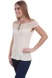 Scully NATURAL CROCHET EMBELLISHED COTTON BLOUSE - Flyclothing LLC