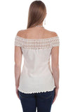 Scully NATURAL CROCHET EMBELLISHED COTTON BLOUSE - Flyclothing LLC