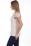 Scully NATURAL CROCHET EMBELLISHED COTTON BLOUSE - Flyclothing LLC