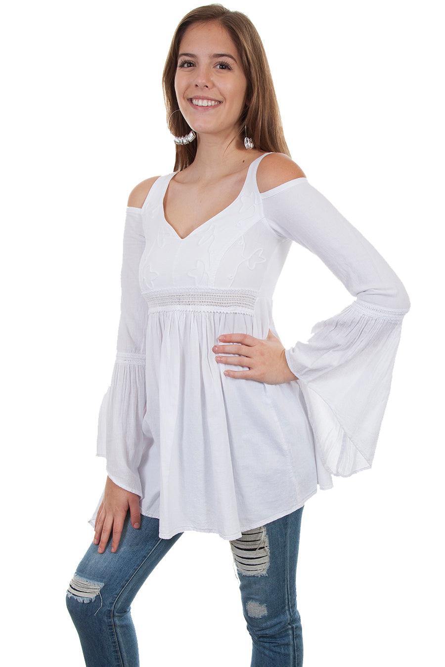 Scully WHITE COLD SHOULDER TUNIC - Flyclothing LLC