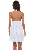 Scully WHITE HALTER DRESS W/BEADS ON TIES - Flyclothing LLC