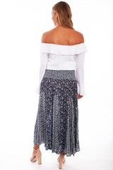 Scully BLUE PRINT SKIRT W/BELT - Flyclothing LLC