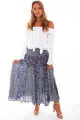 Scully BLUE PRINT SKIRT W/BELT - Flyclothing LLC