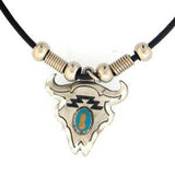 Buffalo Skull with Stone Adjustable Cord Necklace - Flyclothing LLC