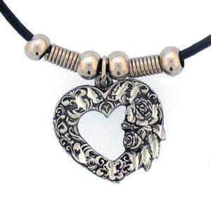 Scroll Heart Adjustable Cord Necklace - Flyclothing LLC