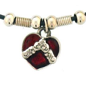 Heart with Flowers Adjustable Cord Necklace - Flyclothing LLC