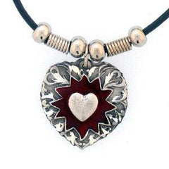 Exploding Heart Adjustable Cord Necklace - Siskiyou Buckle