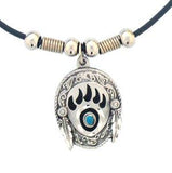 Bear Claw & Stone Adjustable Cord Necklace - Flyclothing LLC