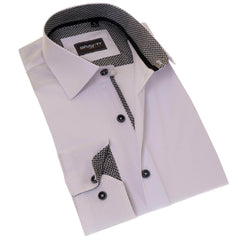 Gravity Homme Men's Long Sleeve Button Down / Pure White C11