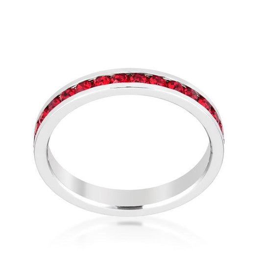 Stylish Stackables with Ruby Crystal Ring - Flyclothing LLC