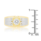 Cubic Zirconia Two-Tone Mens Ring - Flyclothing LLC