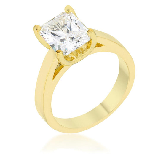 Cubic Zirconia Radiant Solitaire Ring - Flyclothing LLC