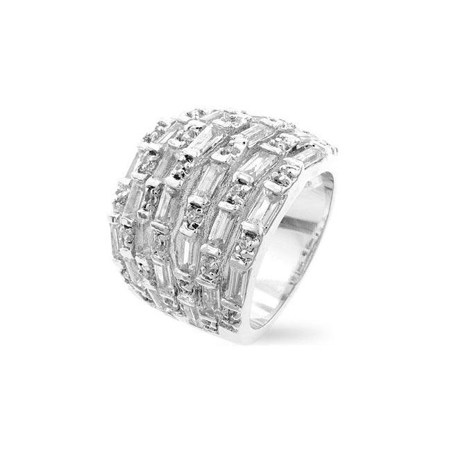 Multi Row Cubic Zirconia Fashion Ring - Flyclothing LLC