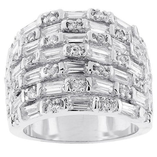 Multi Row Cubic Zirconia Fashion Ring - Flyclothing LLC