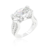 Oval Triplet Cubic Zirconia Ring - Flyclothing LLC