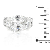 Oval Triplet Cubic Zirconia Ring - Flyclothing LLC