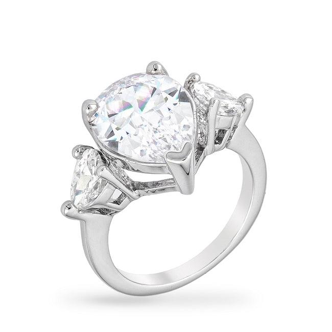 Cubic Zirconia Pear Triplet Ring - Flyclothing LLC