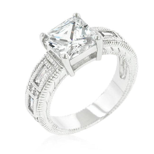 Clear Cubic Zirconia 5-Stone Ring - Flyclothing LLC