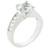 Classic Rhodium Plated Engagement Ring - Flyclothing LLC