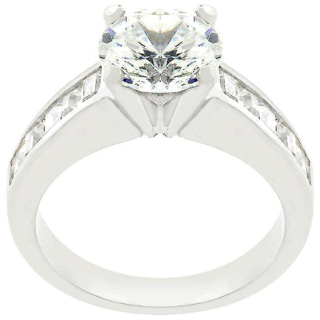 Classic Rhodium Plated Engagement Ring - Flyclothing LLC