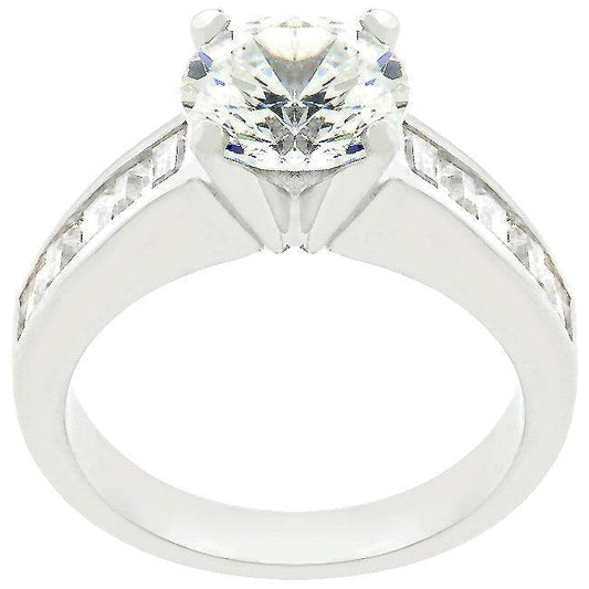 Classic Rhodium Plated Engagement Ring - Flyclothing LLC