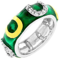 Green Enamel Horseshoe Ring - JGI