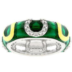 Green Enamel Horseshoe Ring - JGI