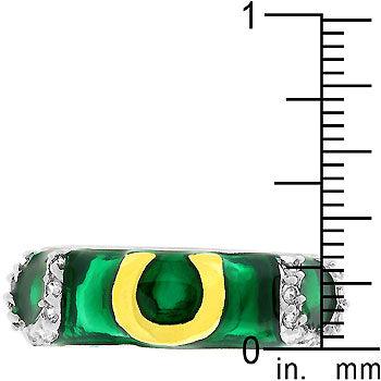 Green Enamel Horseshoe Ring - Flyclothing LLC