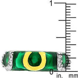 Green Enamel Horseshoe Ring - Flyclothing LLC