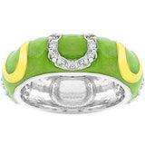 Apple Green Enamel Horseshoe Ring - Flyclothing LLC