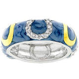 Blue Enamel Horseshoe Ring - Flyclothing LLC